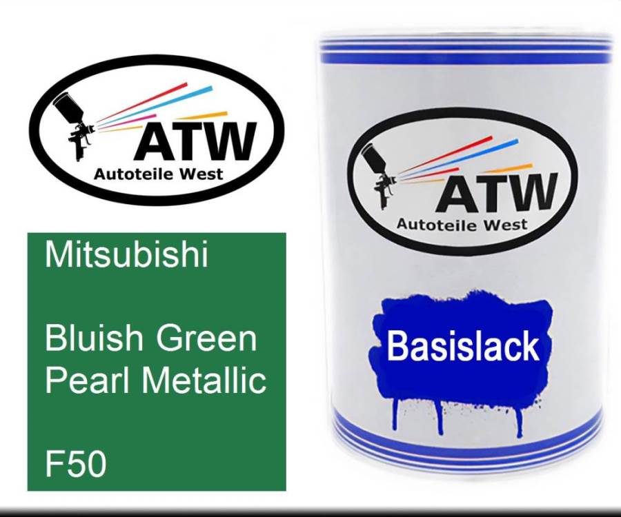 Mitsubishi, Bluish Green Pearl Metallic, F50: 500ml Lackdose, von ATW Autoteile West.